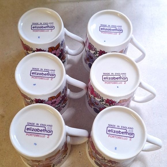 SALE!! Elizabethan Portobello 2 - made in England bone china 6 cups - Picture 4 of 8
